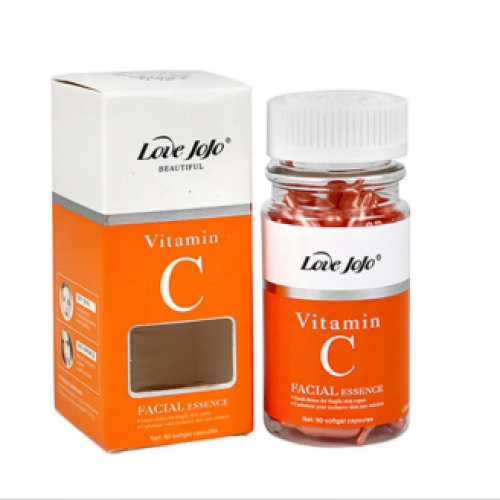 CÁPSULAS BLANDAS DE ESENCIA FACIAL CON VITAMINA C LOVE JOJO, 90 CÁPSULAS