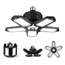 LUZ DE GARAJE AJUSTABLE LED DEFORMABLE NEGRA DE 80 VATIOS SEMIEMPOTRADA